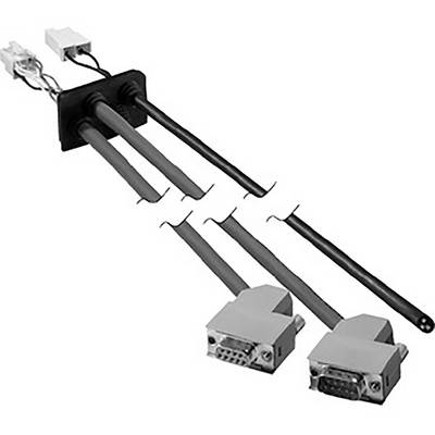 'Three cables with two VGA plugs and one unmarked connection, suitable for data transmission, against a white background.'