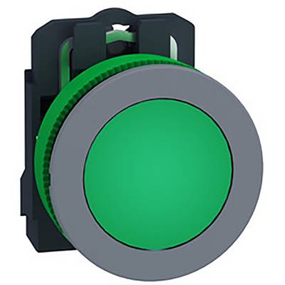 Green start button of a device, symbolises operational readiness or switching on.