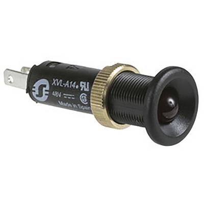 Black, cylindrical connector with gold-coloured screw connection, labelled 'XVL-A14', suitable for industrial applications.