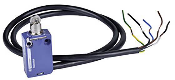 Blue sensor with a long, black cable and exposed wires.