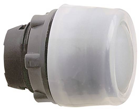 A grey, cylindrical push button with a transparent housing, suitable for industrial control applications.