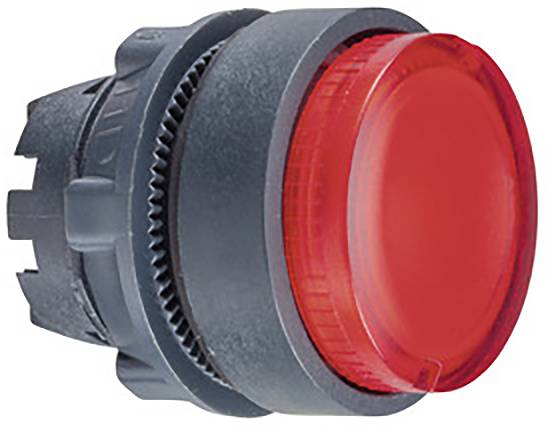 Round, red signal light with a black border, often used for warning or alarm indication in technical equipment.