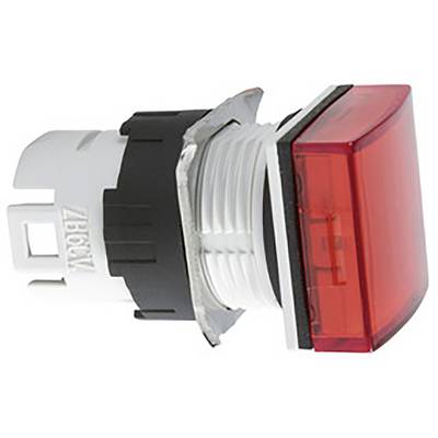 Red LED push switch with square, domed switch head and screw fixing, suitable for industrial applications.