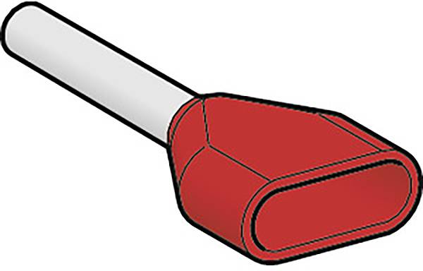 Red, rectangular plastic cap with a visible opening, attached to a white stem.