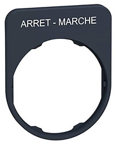 Black plastic ring with the inscription 'STOP - RUN', used as a marker or indicator of operational states.