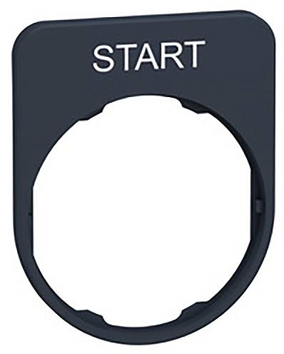 A black frame with a large circular cut-out and the word 'START' at the top, possibly part of a housing or switch.