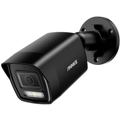 A black surveillance camera mounted on a wall bracket.