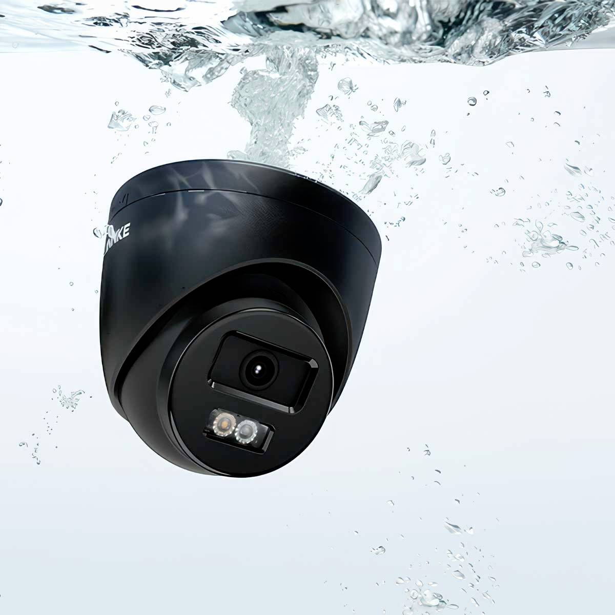 Underwater surveillance camera, demonstrating water resistance.