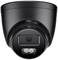 Black surveillance camera with lens and two forward-facing LED lights. It is used for recording and security purposes.