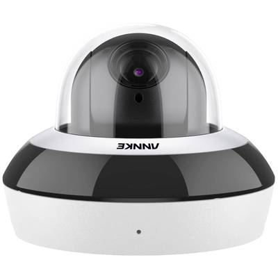 Indoor surveillance camera in dome shape on white background.