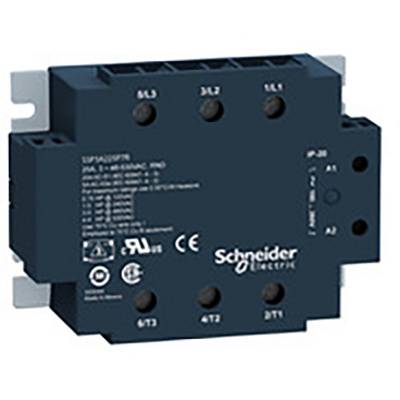'Schneider Electric Relay; dark blue housing with white prints and multiple terminals for electrical circuits.'