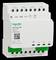 'Schneider Electric Spacelogic KNX switching actuator with four outputs; white rectangular shape with green accents and connections at the top.'