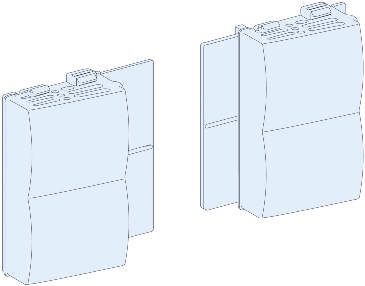 Two electric enclosures for wall mounting, shown side by side, with ventilation slots at the top.