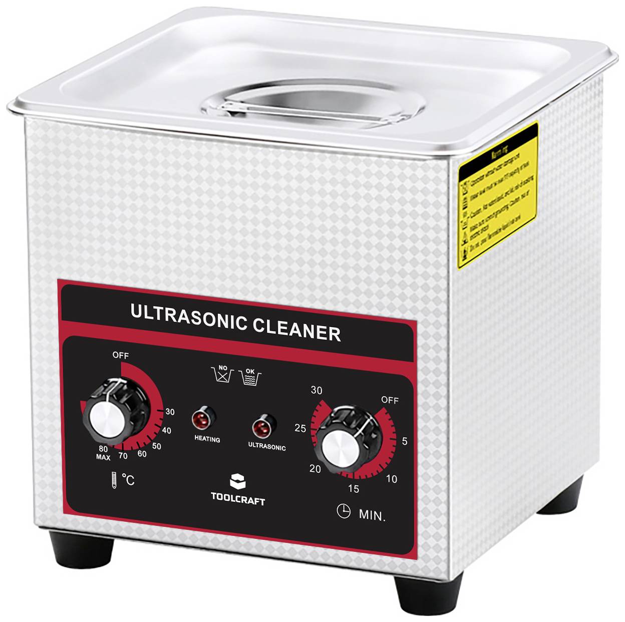 TOOLCRAFT USC-130 Ultrasonic cleaner Jewelry, Office supplies, Workshop 160 W 1.3 l Heating, With cleaning basket