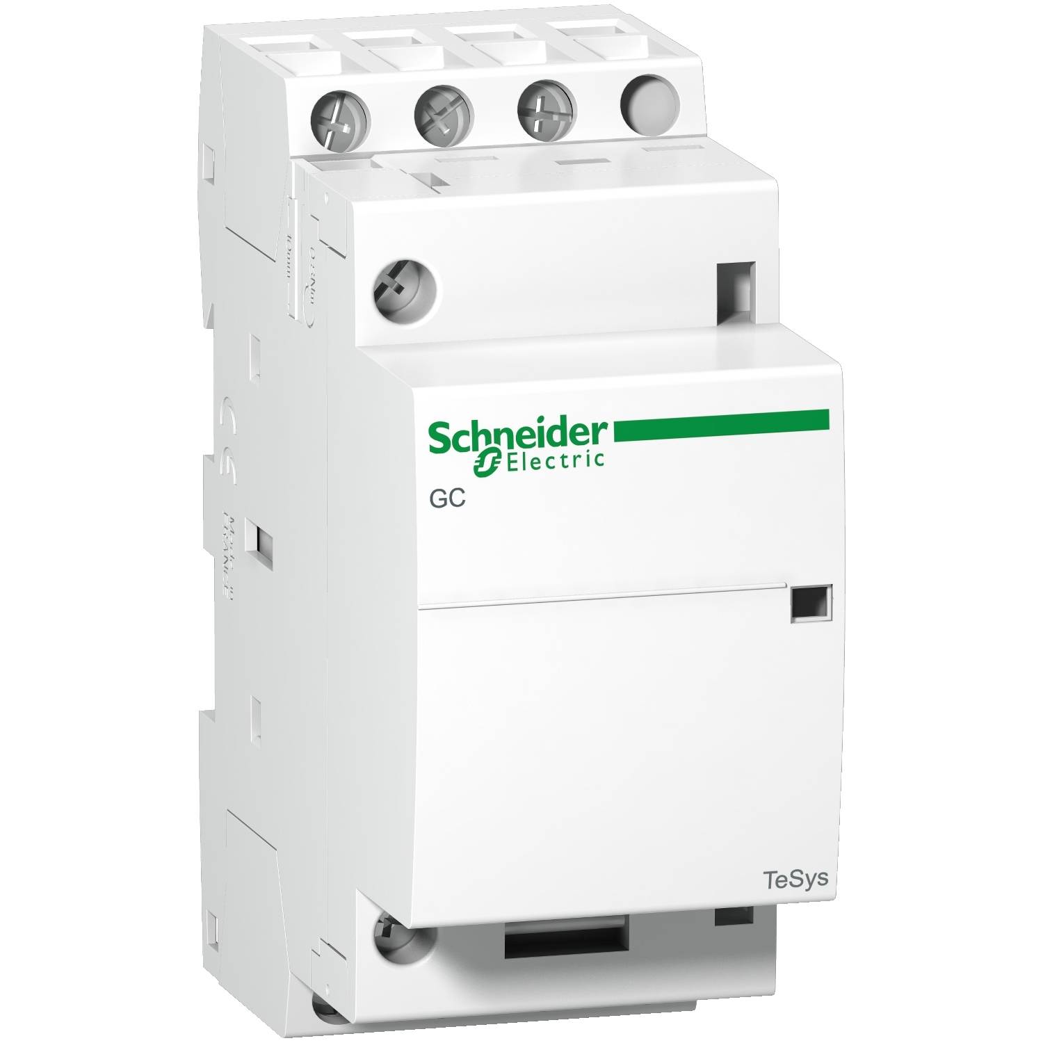 A contactor from Schneider Electric, TeSys model, white, used for electrical control and protection in industrial applications.