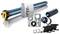Electronic roller shutter drive with accessory parts, including motors, mounting elements and control unit.