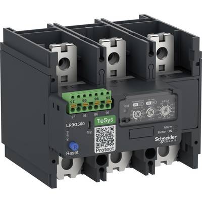'TeSys' motor protection relay by Schneider Electric, model LR9G500. Shows the connection terminals and control elements on the front.