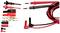 'A set of black and red test leads with measuring tips and adapters, suitable for measuring electrical voltages and currents.'