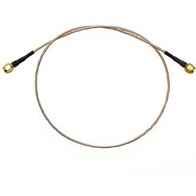 A coaxial cable with connectors at both ends, commonly used for antenna or network connections.