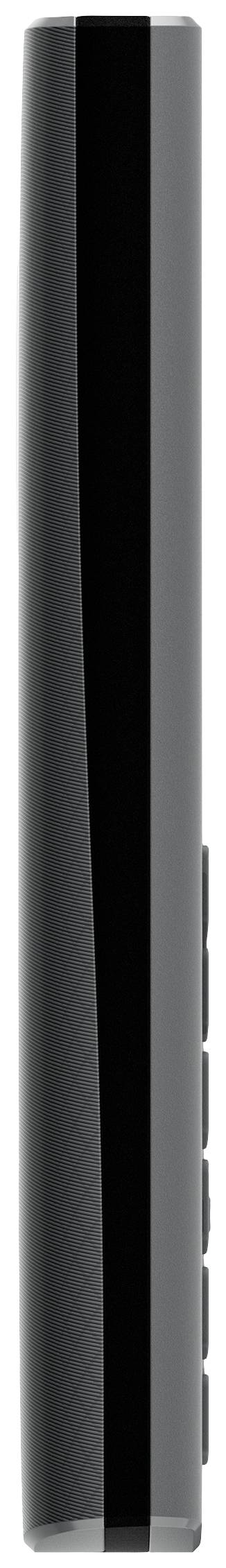 Side view of a grey technical device with rounded edges and a slim profile.
