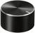 A black, ridged rotary knob with a metallic top surface and a small marking to indicate the position.
