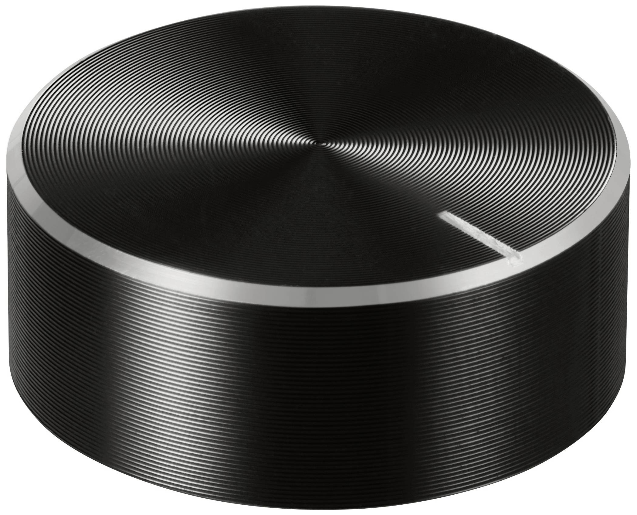 TRU COMPONENTS TC-11696472 Control knob + marking Black (Ø x H) 25 mm x 10 mm Aluminium, Plastic 1 pc(s)