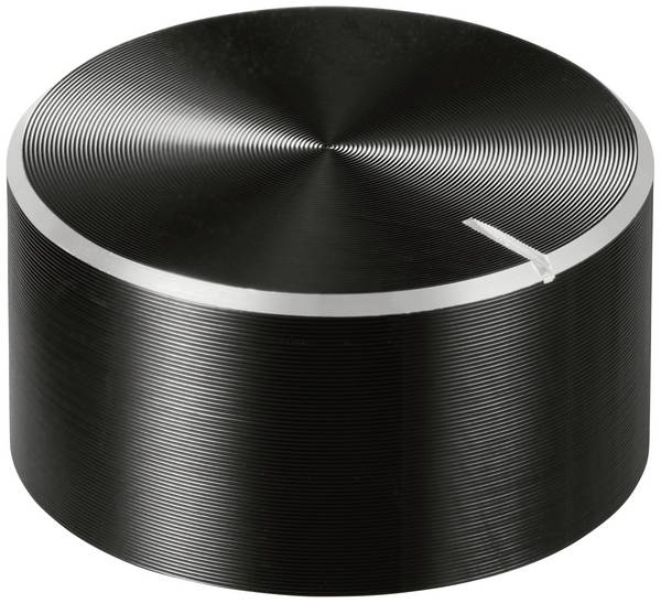 TRU COMPONENTS TC-11696480  Control knob + marking Black (Ø x H) 25 mm x 13 mm Aluminium, Plastic 1 pc(s)