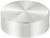 A silver metal adjustment knob with a knurled surface. It has a marking for position detection. Suitable for electronic devices.