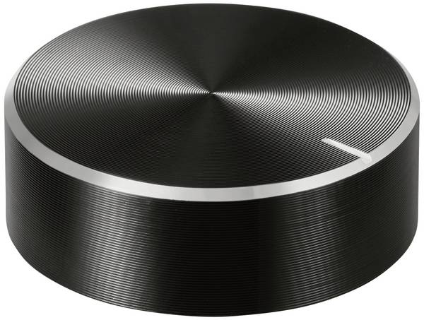 TRU COMPONENTS TC-11696488  Control knob + marking Black (Ø x H) 29 mm x 10 mm Aluminium, Plastic 1 pc(s)