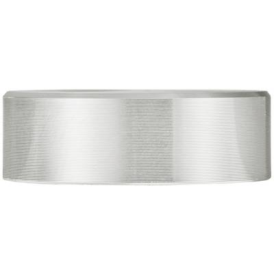 Cylindrical, fluted silver cap, most likely a lid or stopper for a container or bottle.