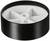 Black plastic wheel with a white, star-shaped spoke structure in the centre. Wheel may be suitable for toys or small devices.