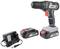 Cordless drill with two batteries and a charger, suitable for construction projects and DIY tasks.