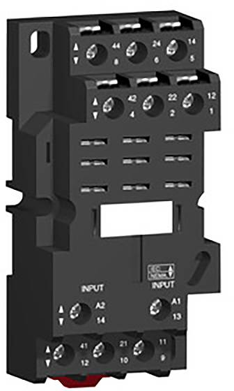 A black electronic module with multiple numbered connections, suitable for complex circuits and control systems.