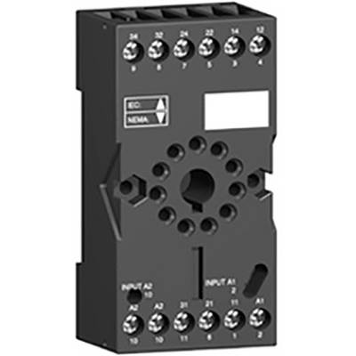 Black electrical socket board with multiple numbered connections for power supply or signal transmission in circuits.