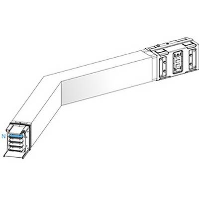 Diagram of a rectangular ventilation duct with two connections at the ends.