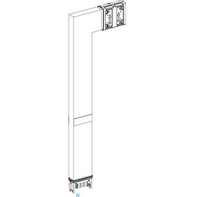 Illustration of a vertical cable trunking with sockets at the top.