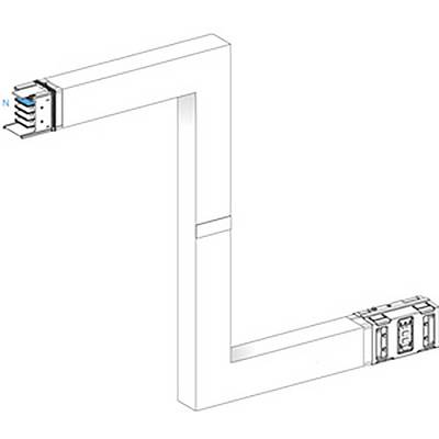 The image depicts a T-shaped electrical busbar system with connections at both ends and a branch in the centre.