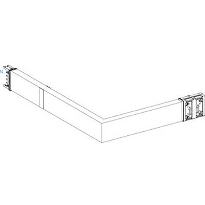 Diagram of an L-shaped metal profile with two fixings at its ends, shown in perspective view.