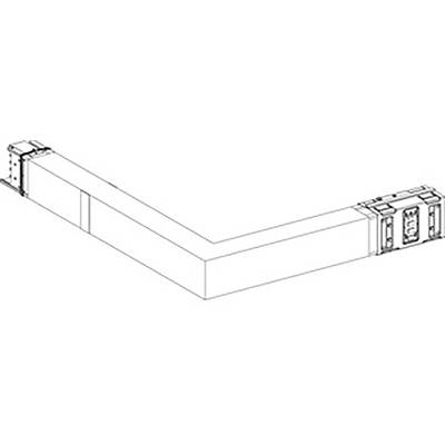 Isometric representation of a technical component with a rectangular cross-section and two connection pieces at the ends.