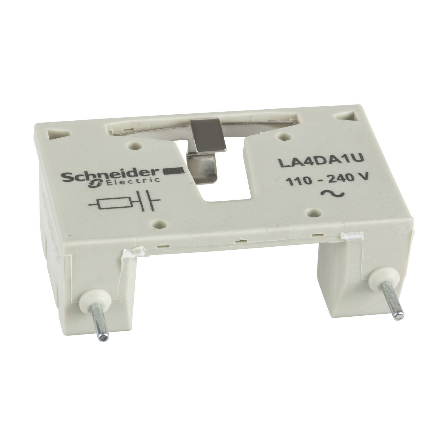 A monitoring switch from Schneider Electric with model number LA4DA1U, suitable for 110-240 V alternating current.
