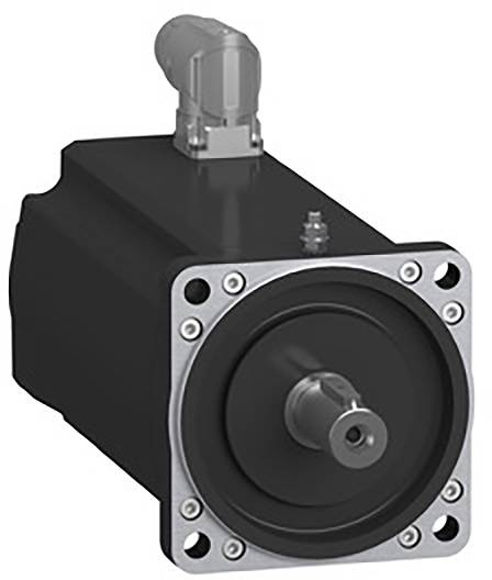 A black electric motor with a silver front plate and visible mounting screws, suitable for industrial applications.