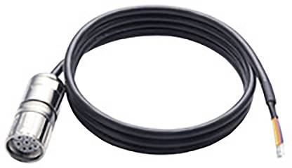 'Cable with multi-pin plug on the left side and open wire ends on the right. Suitable for electronic connections.'