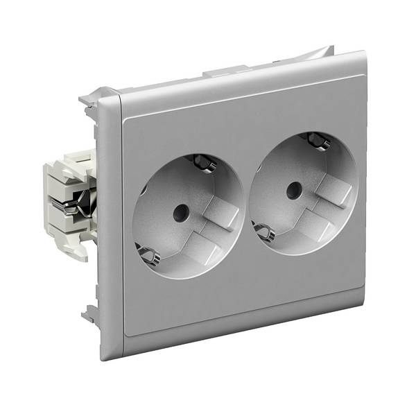 Schneider Electric 5940013 Socket Mains outlet (2x) 1 pc(s) Aluminium