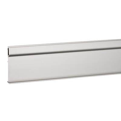 Metal plate with a straight edge, smooth surface, and slightly reflective appearance. Suitable for industrial or decorative applications.