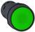 Green industrial light with round push button, symbolising 'On' or 'Operation'. Suitable for machinery or control systems.