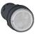 Round, transparent signal light, designed for industrial applications to visually indicate operational states.