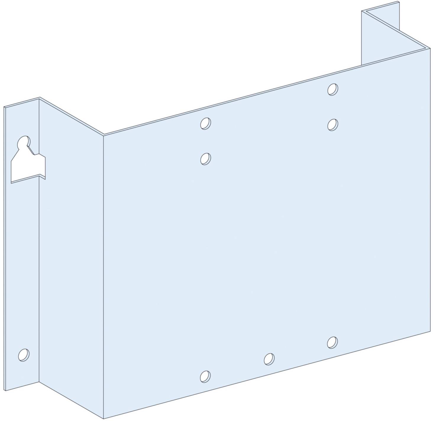 Metal rail with holes for wall mounting. Suitable for use as a bracket or fixing.