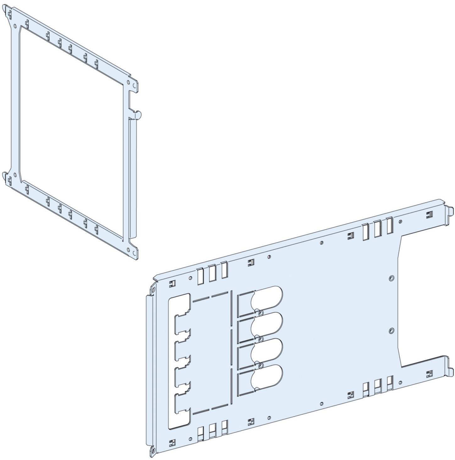 Blueprint for a rectangular metal frame with removable sides; detailed technical drawing for assembly instructions.