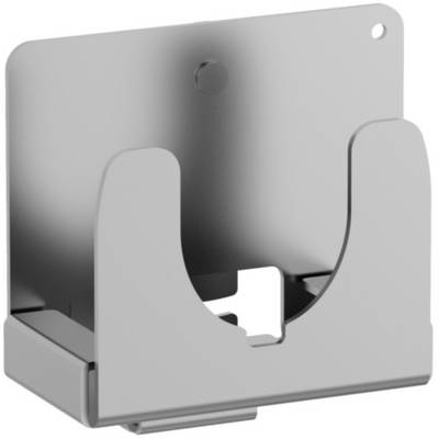 A grey, square wall mount with an opening, suitable for housing small devices or accessories.