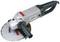 An angle grinder with a circular cutting disc and side handle, predominantly in grey and black, used for construction or renovation work.